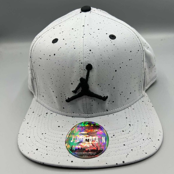 Air Jordan Hat Men Gray Speckled Print Jumpman Nike Air Snap Back Cap